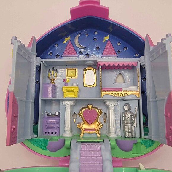 Vintage Polly Pocket Light Up Castle 1992 Pink Heart Compact Bluebird 5" Case - Picture 5 of 8